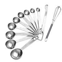 6 11 pieces of seasoning set that can be matched with a stainless steel round baking measuring spoon with a scale egg beater