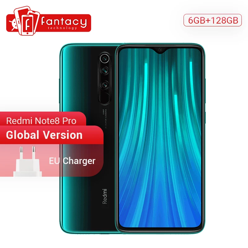 Xiaomi Redmi Note 8 Pro, глобальная версия, 6 ГБ ОЗУ, 128 Гб ПЗУ, 64 мп, четыре камеры MTK Helio G90T, смартфон, 4500 мА/ч, 18 Вт, QC 3,0, UFS 2,1