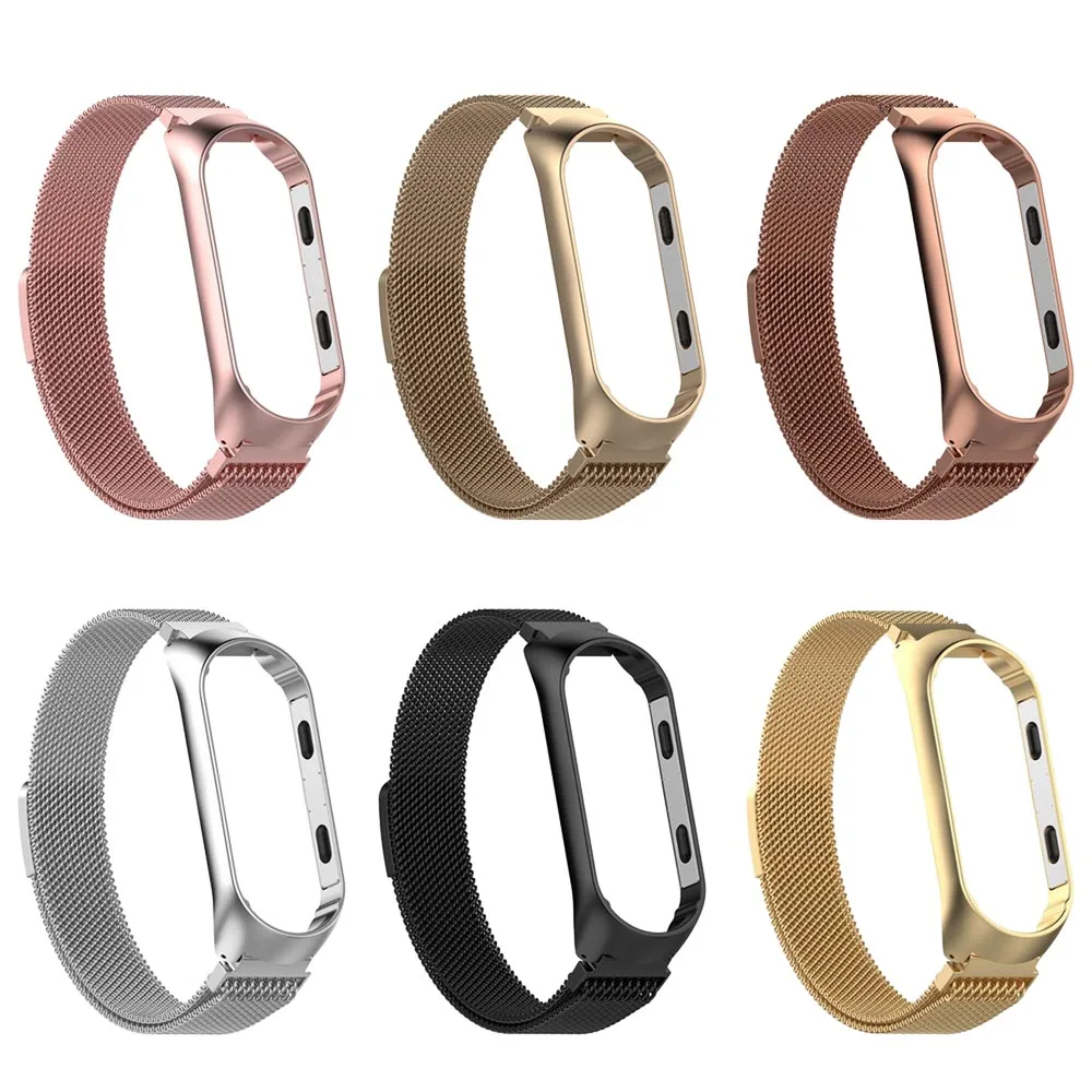Лучший mi Band 3 4 ремешок металлический lanese магнитный браслет из нержавеющей стали