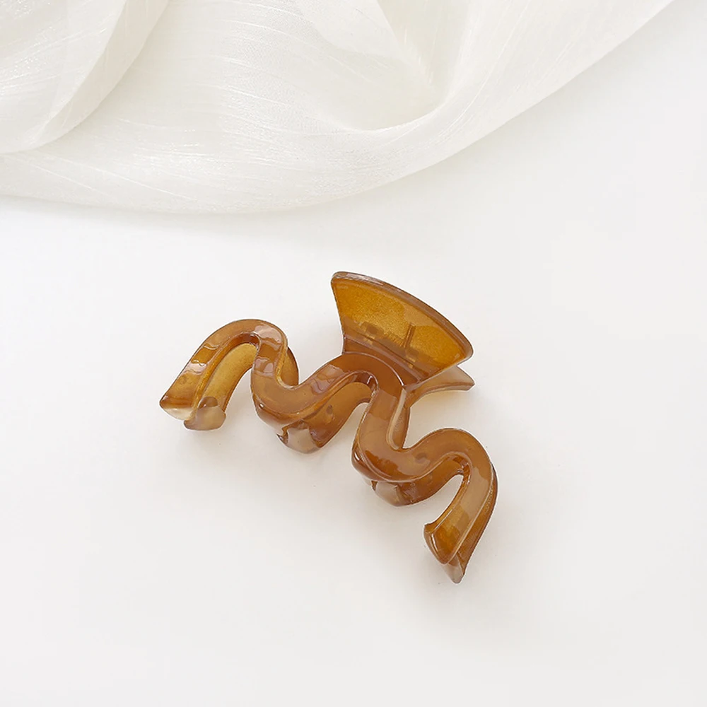 

2021 New Korean Style Acrylic Wave Hair Claws Headwear Transparent Large Size Grab Clips Women Hair accessories Ornament