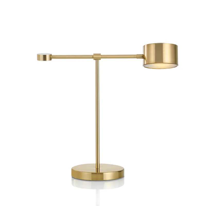 

Modern Golden Brushed Iron Table Lamp Bedroom Bedside Lamp with Button Switch US Plug in Type