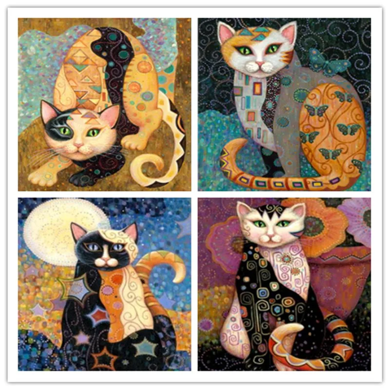 DIY 5D алмазная мультяшная кошка ручной работы Алмазная Вышивка крестом Набор