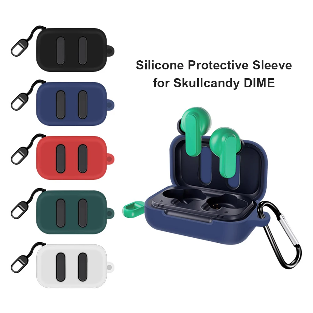 

Protective Carabiner Case Shockproof Cover Silicone Protector Shell Wireless Headphone for Skullcandy Dime