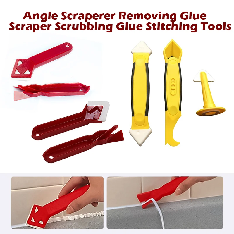 

2pc/set Professional Caulk Away Remover Sealant Angle Scraper Silicone Grout Remover Spreader Spatula Scraper Tool Easy to Clean