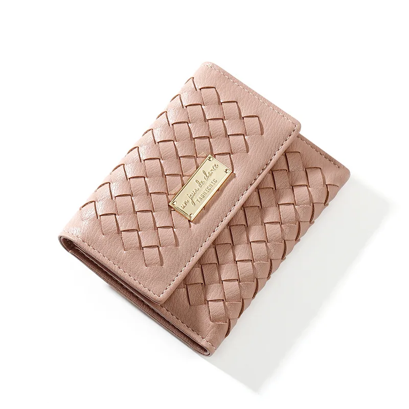 Новинка 2020 тканый кошелек женский короткий с множеством карт трехскладной