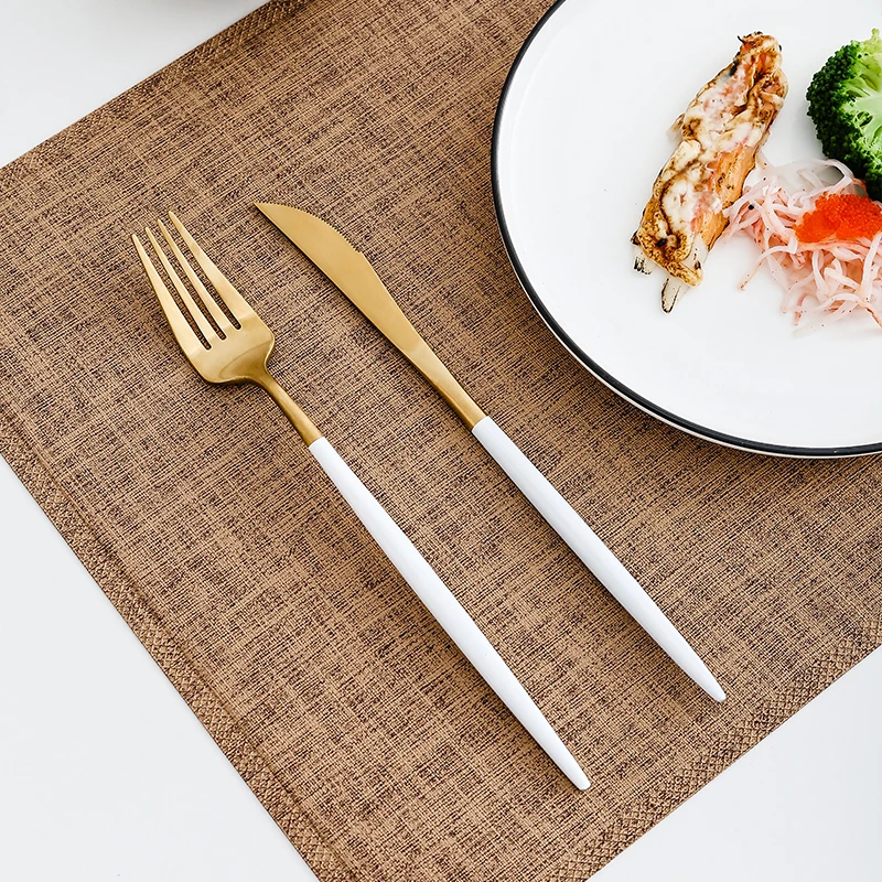 

Stainless Steel White Gold Cutlery Set Dinnerware Set Gold Silverware Tableware Fork Knife Spoon Christmas Gift Tableware Set