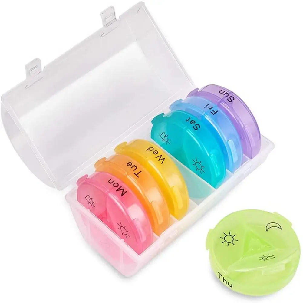 

7 Days Weekly Pills Box Travel 7 Days Drug Tablet Medicine Storage Holder Splitter Large Pill Cases Container Case For Vitamin