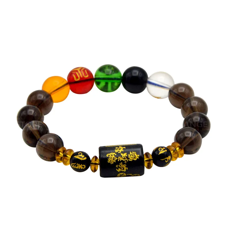 Браслет фэн шуй из пяти элементов с кристаллами браслет бусинами хорошего