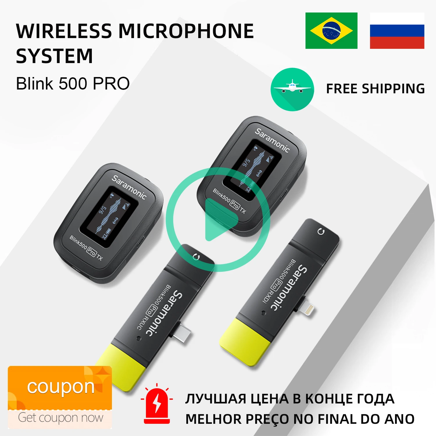 Беспроводной петличный микрофон Saramonic Blink500 Blink 500 Pro B3 B4 B5 B6 двухканальный