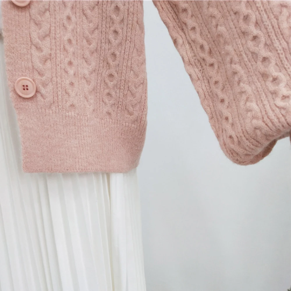 Werynica New autumn women cardigan 2019 Korean female knit sweater coat short soft knitted jacket 4 color |