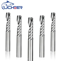 ucheer 1pc 3 175mm single flute end mill for wood processing cnc cutters carbide tools milling cutter for mdf plywood