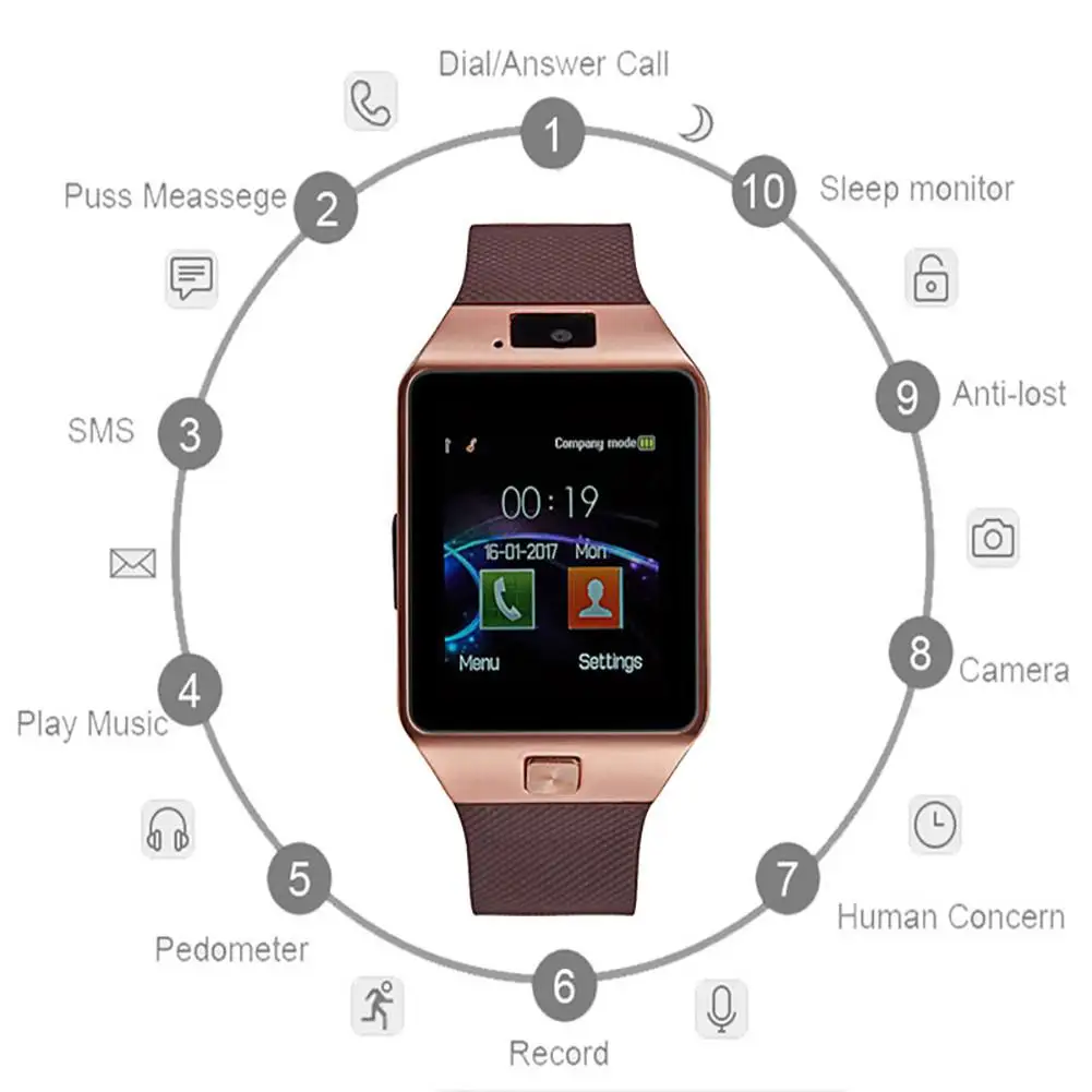 Умные часы TWISTER.CK DZ09 Bluetooth позиционирование мобильный телефон карта шагомера