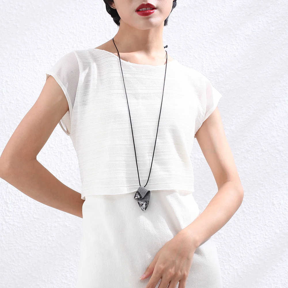 Женское длинное винтажное ожерелье черные готические цепочки с подвесками Лидер