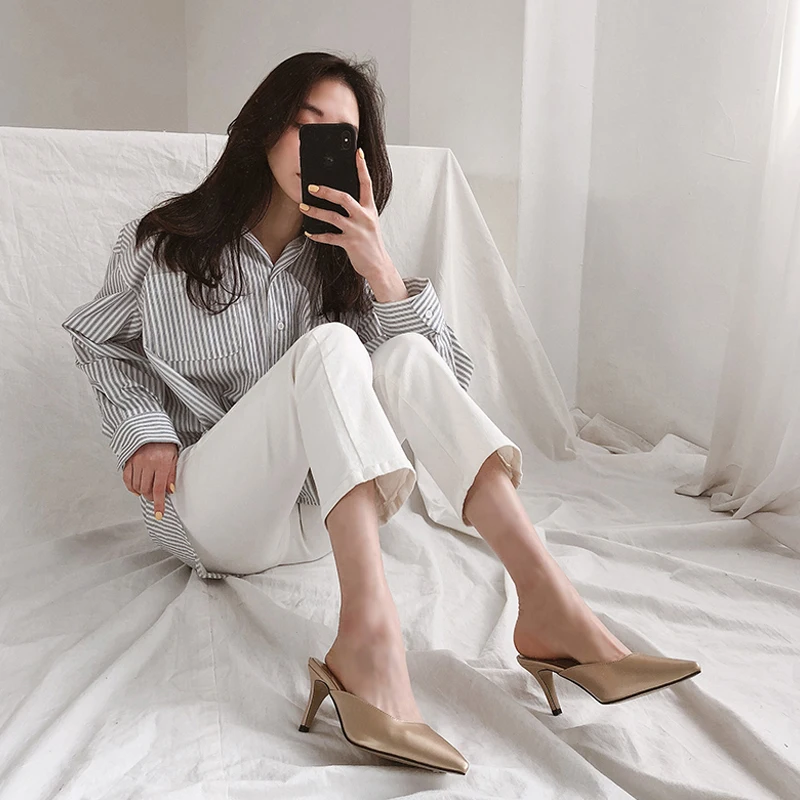 

Stiletto Heel-Shoes Pumps Pointed-Toe Black Designer Women Faux Wedding Gold Heels Block Heel Shoes Women Shoes High Heel