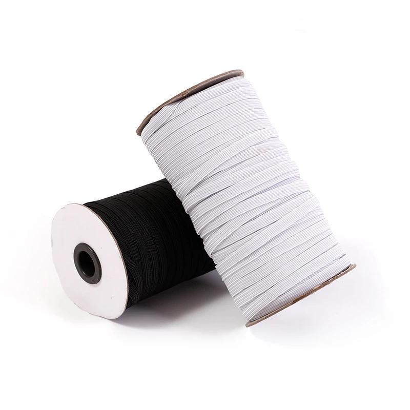 

1/4 Inch 6mm Braided Elastic Rope Black Strong Elastic Knitted Elastic Band Crafts DIY Mask Rope Inventory 200 Yards/Roll