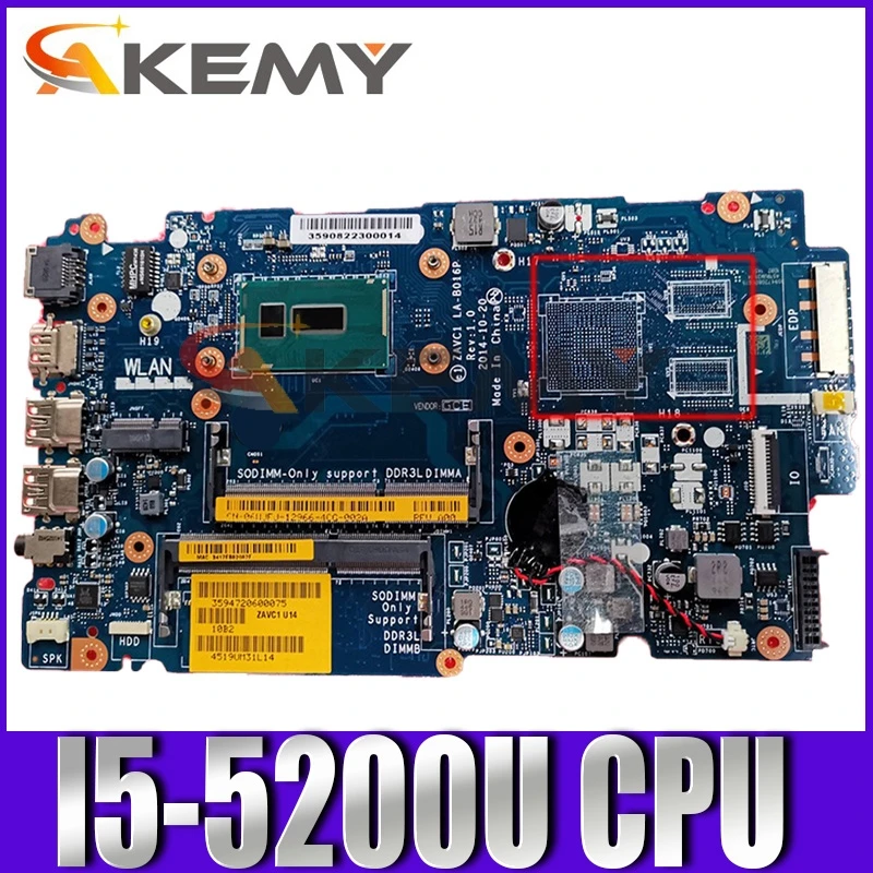 

Original Laptop motherboard For Dell Inspiron 5543 5443 5548 5448 P39F P49G I5-5200U Mainboard CN-0FMCTC 0FMCTC ZAVC1 LA-B016P