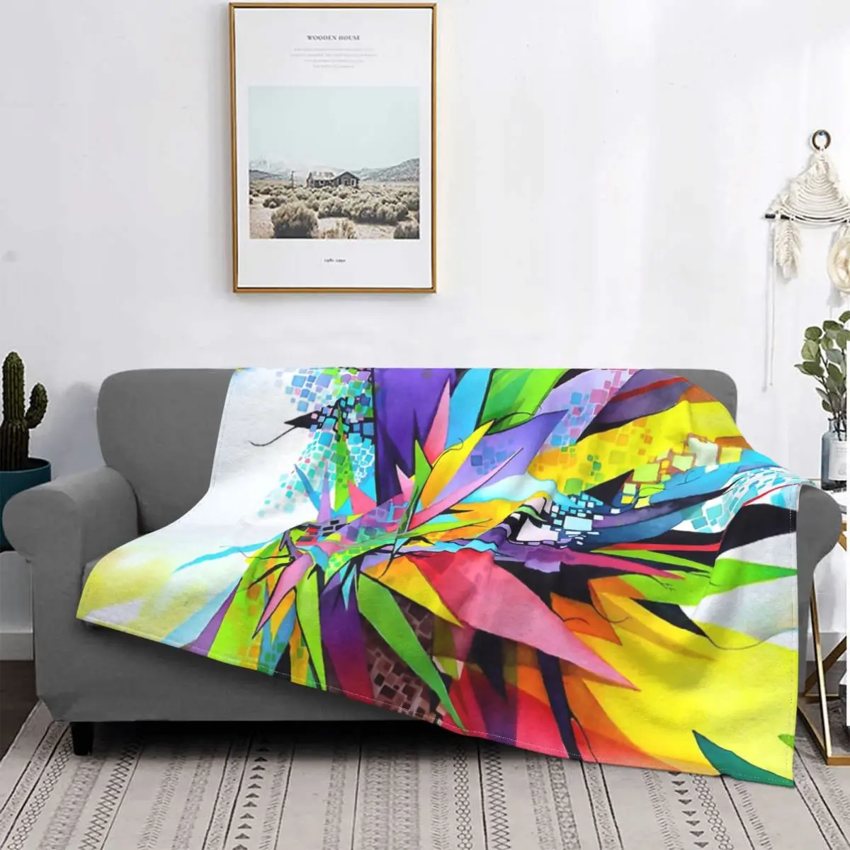 

Угловая-Manta de acuarela, colcha de cama a cuadros, toalla de lino, manta Thermal de playa, toalla de playa de luj