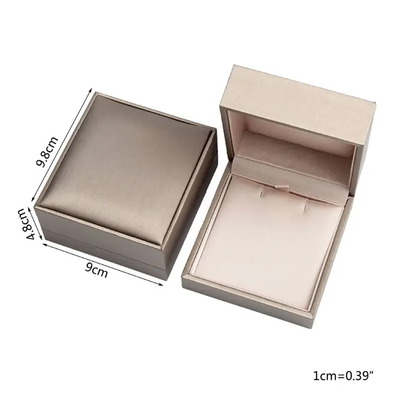 

Hot Pu Ring box Double Ring Display Holder with Lid