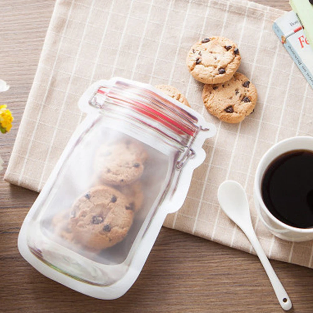 10 шт Mason Jar сумки для хранения продуктов Reclosable Ziplock Treat сумки уплотнительная сумка для хранения продуктов для конфет для печенья, закусок