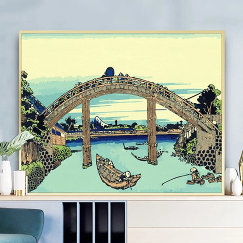 DIY картина по номерам Арка мост 50x40 см Wall Art акрилового холста для домашнего