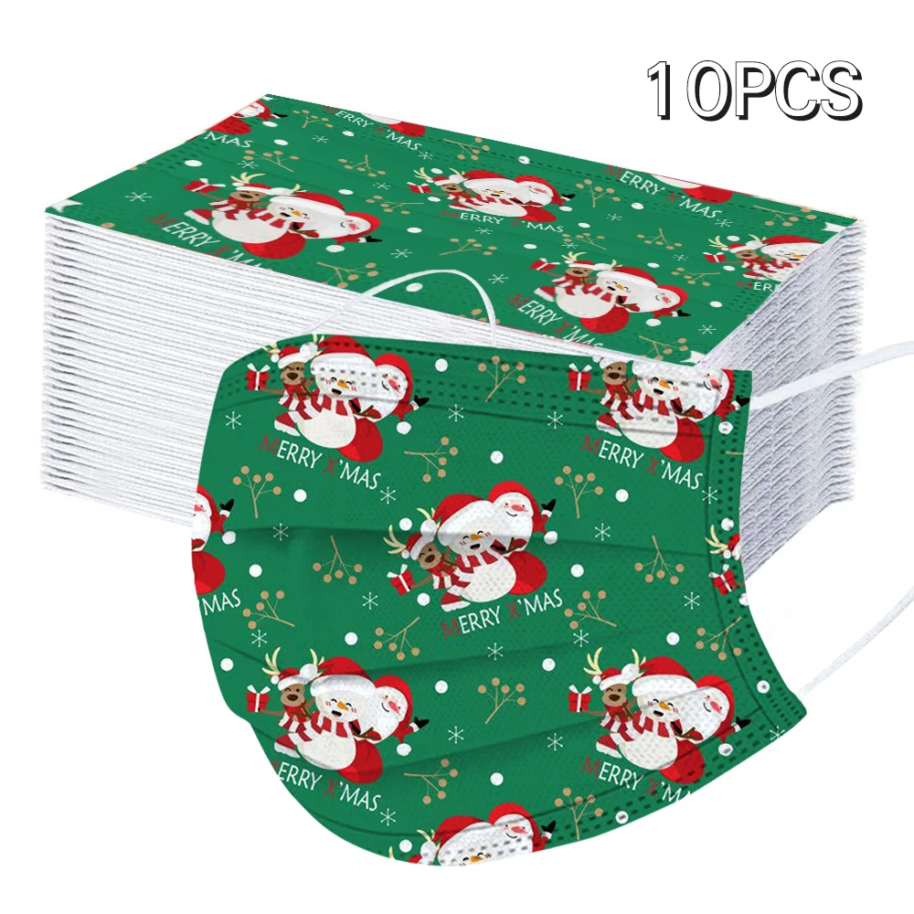 Disposable Masks Christmas Printed Breathable Medical Mask Multi-purpose Face Mouth Multiple Protective Surgical | Красота и здоровье