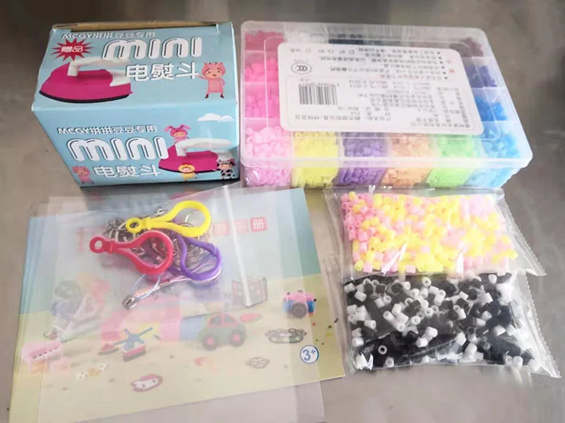 

Perler Beads Kit 5mm/2.6mm Hama beads Whole Set with Pegboard and Iron 3D Puzzle DIY Toy Kids Creative Handmade Craft Toy Gift