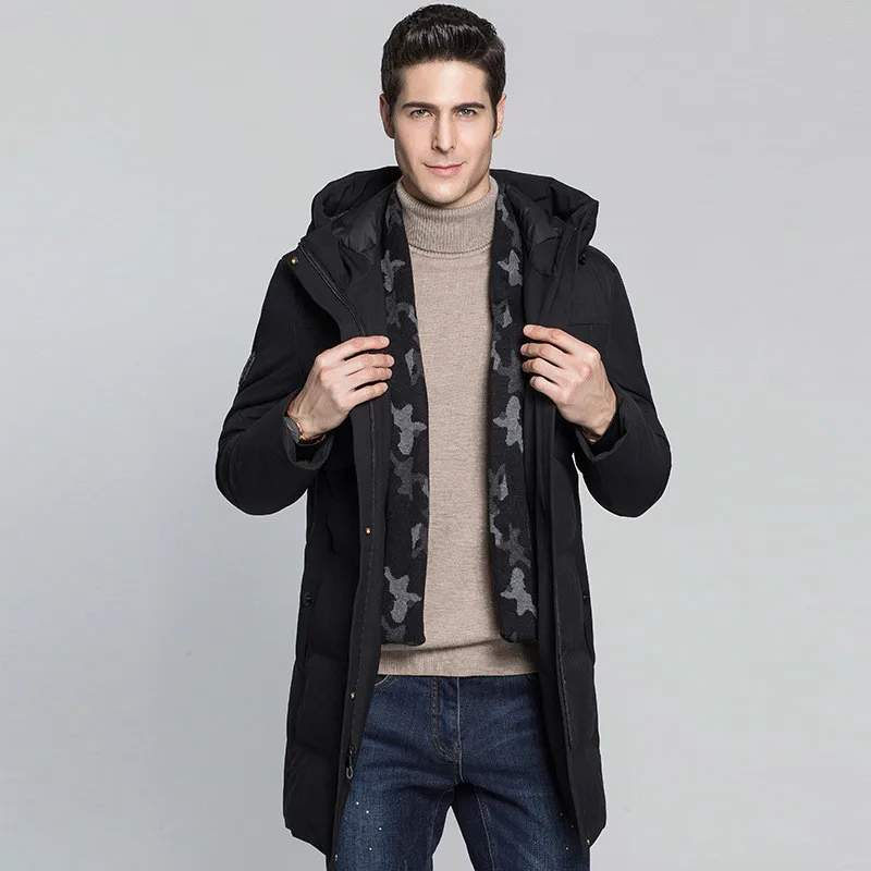 Длинная зимняя куртка на 90% утином пуху Мужское пальто с - Цена: 7685.47