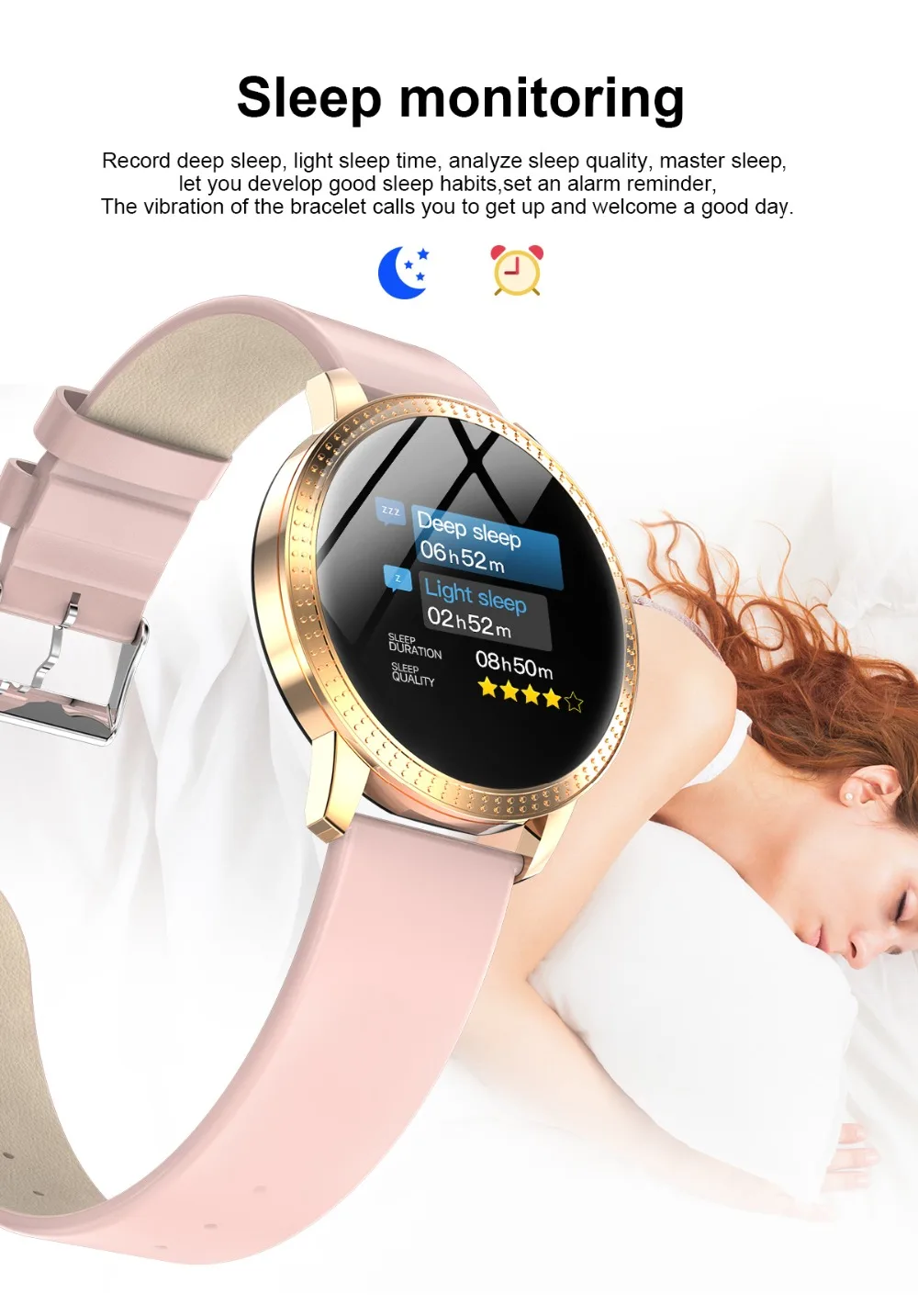 CF18 Смарт-часы OLED цветной экран модный фитнес-трекер кровяное давление монитор