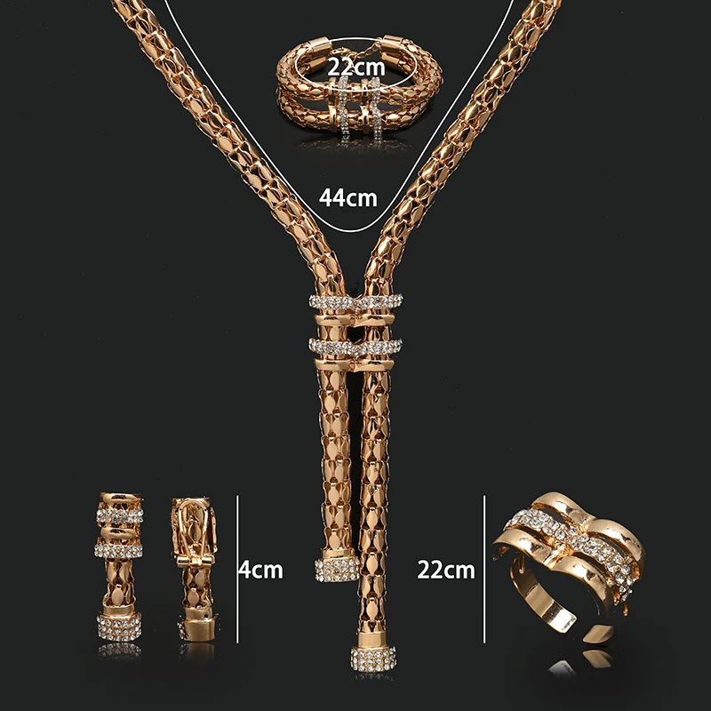 

Right Noble Gold Color Bridal Wedding Jewelry Sets Wholesale Fashion African Beads Brand Jewelry Set Woman Costume Design