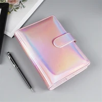 cute laser pu leather diy binder notebook kawaii pink planner scrapbook gift soft cover creative school supplies journal diary
