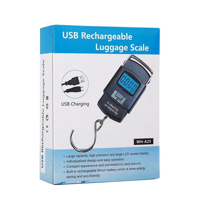 

55KG 10g USB Charging Electronic Digital Scale Hanging Hook Fishing Travel Double Precision Luggage Weight Scale Balance Scales