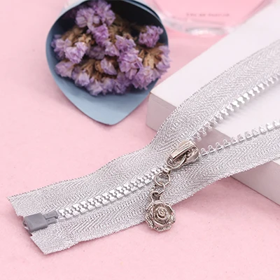 silverflower 5 шт. 60 см 5# открытый конец смолы молнии для шитья экологически чистые серебряные золотые молнии пальто вниз спальный мешок молнии DIY Швейные аксессуары - Цвет: silverflower
