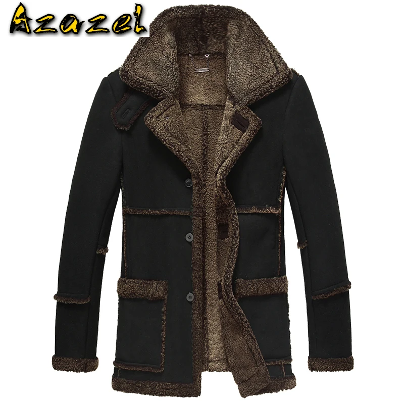 

Azazel Real Sheep Shearling Jacket Men Genuine Leather Jacket Winter Natural Fur Coats Luxury Sheepskin Coat 2233 KJ4288