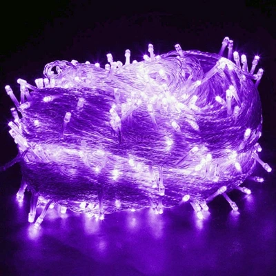 Purple Водонепроницаемая гирлянда переменного тока 220 в 100 м, Рождественская гирлянда, 600 светодиодов, Рождественская домашняя Свадебная вечеринка, гирлянда с лампочками, светильник для праздничного оформления - Испускаемый цвет: Purple