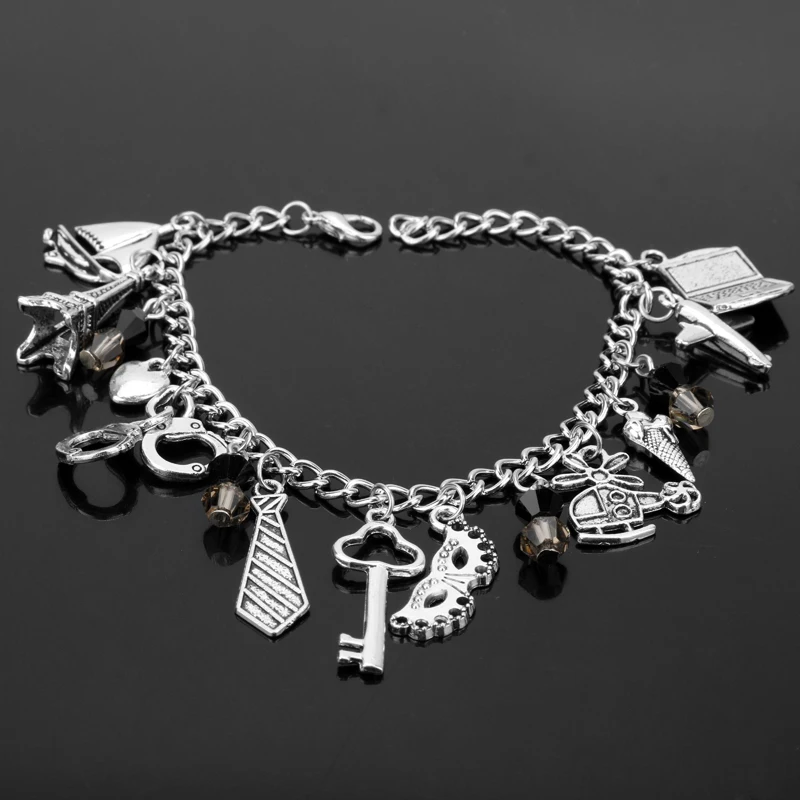 Женский браслет на запястье модный FSOG с шармами 50 оттенков серого цвета галстук