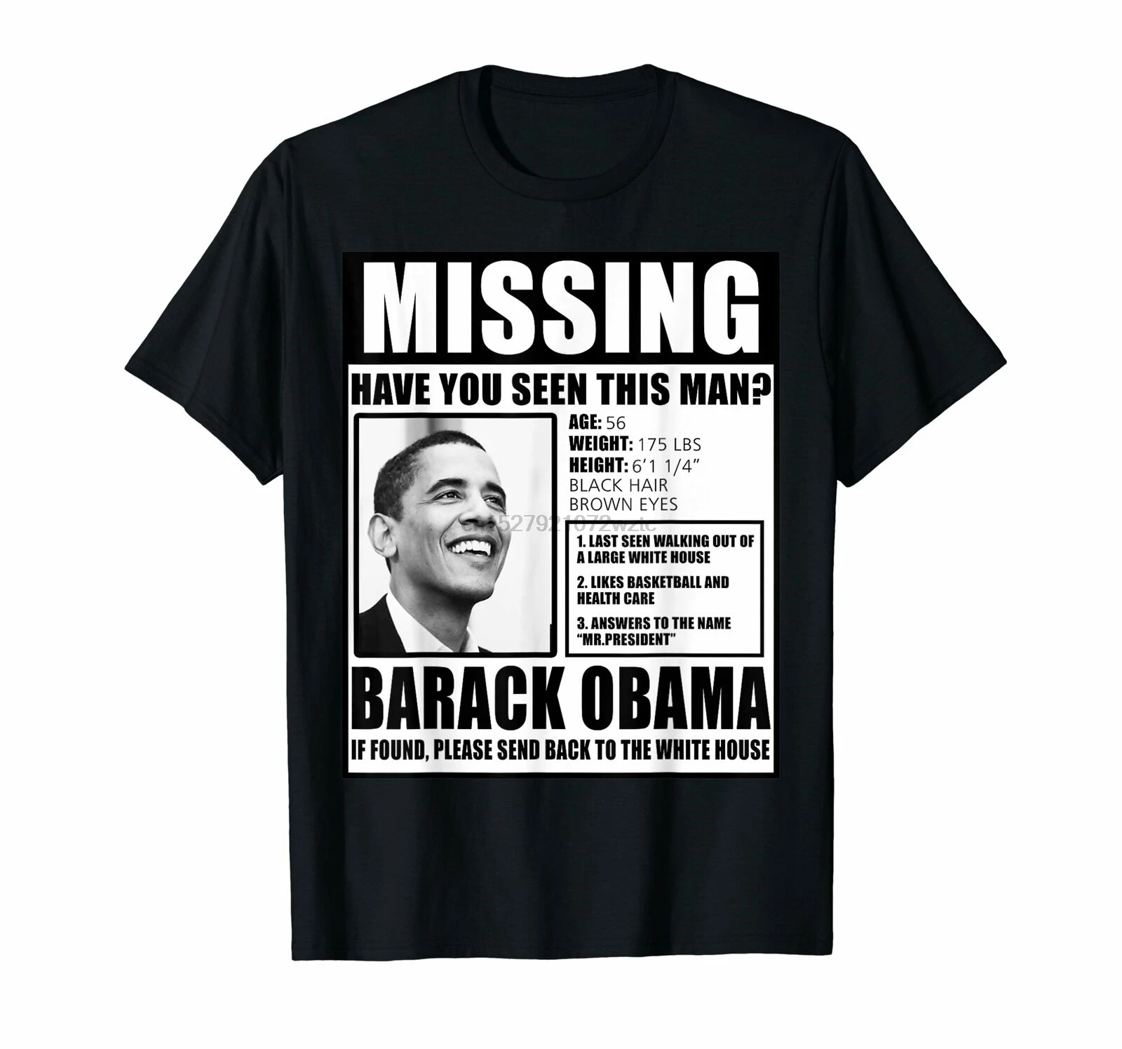 Забавный пропущенный Барак Обама Liberal Poster T-Shirt | Мужская одежда
