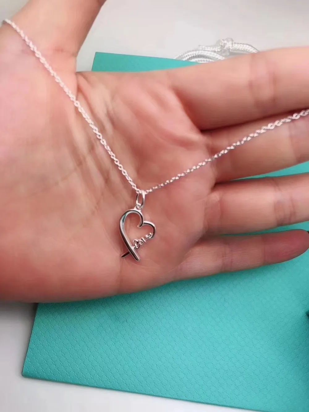 

YTF308 925 Silver Girl Necklace Wedding Birthday Party Couple Gifts