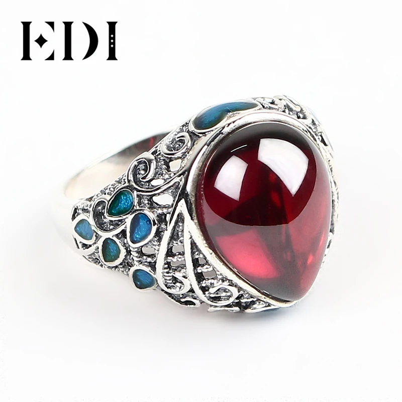 Женское кольцо из серебра с гранатом 7 карат|ring for|rings for womenrings women silver |