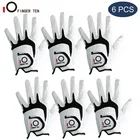 6 шт. эльф правая рука перчатки для гольфа размеры s и M RU Cabretta кожаные Дышащие все Weathersof сцепление анти-скользящие Перчатки Размеры s и M мл L XL Прямая доставка