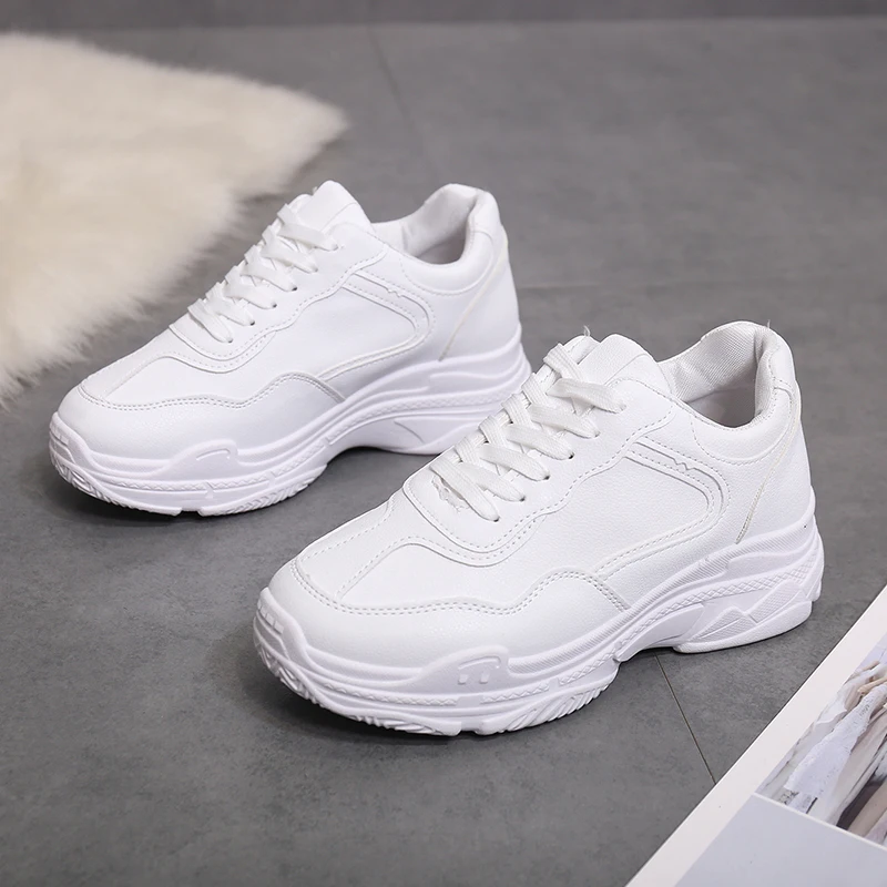 Кроссовки на платформе для женщин 2019 новая зимняя обувь женская белые кроссовки