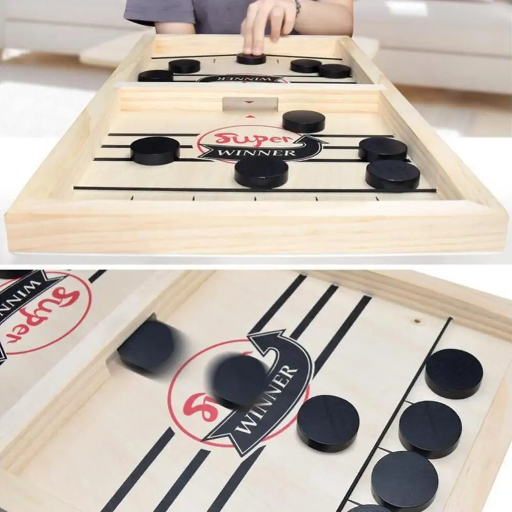 

Fast Sling Puck Game Paced Sling Puck Winner Wooden Family Board Games