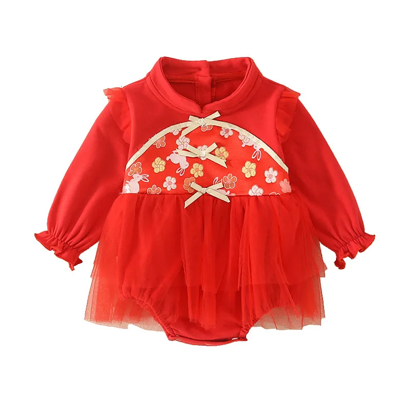 

Baby Girl Romper Toddler Dresses Bebe Print Outfit Cotton Long Sleeve Princess Autumn Spring