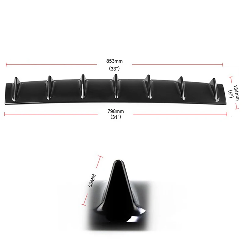 Универсальный черный Автомобильный диффузор для заднего бампера сплиттер Акула