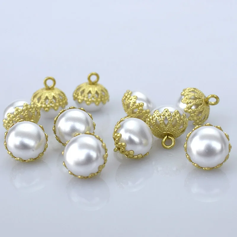 Золотые серебряные жемчужные пуговицы для одежды модная рубашка декоративная