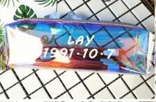 LAY Kpop чехол для карандашей GOT7 TWICE EXO Seventeen разноцветный Радужный лазерный чехол для карандашей ПВХ сумка для канцелярских принадлежностей Милая коробка для карандашей - Цвет: LAY