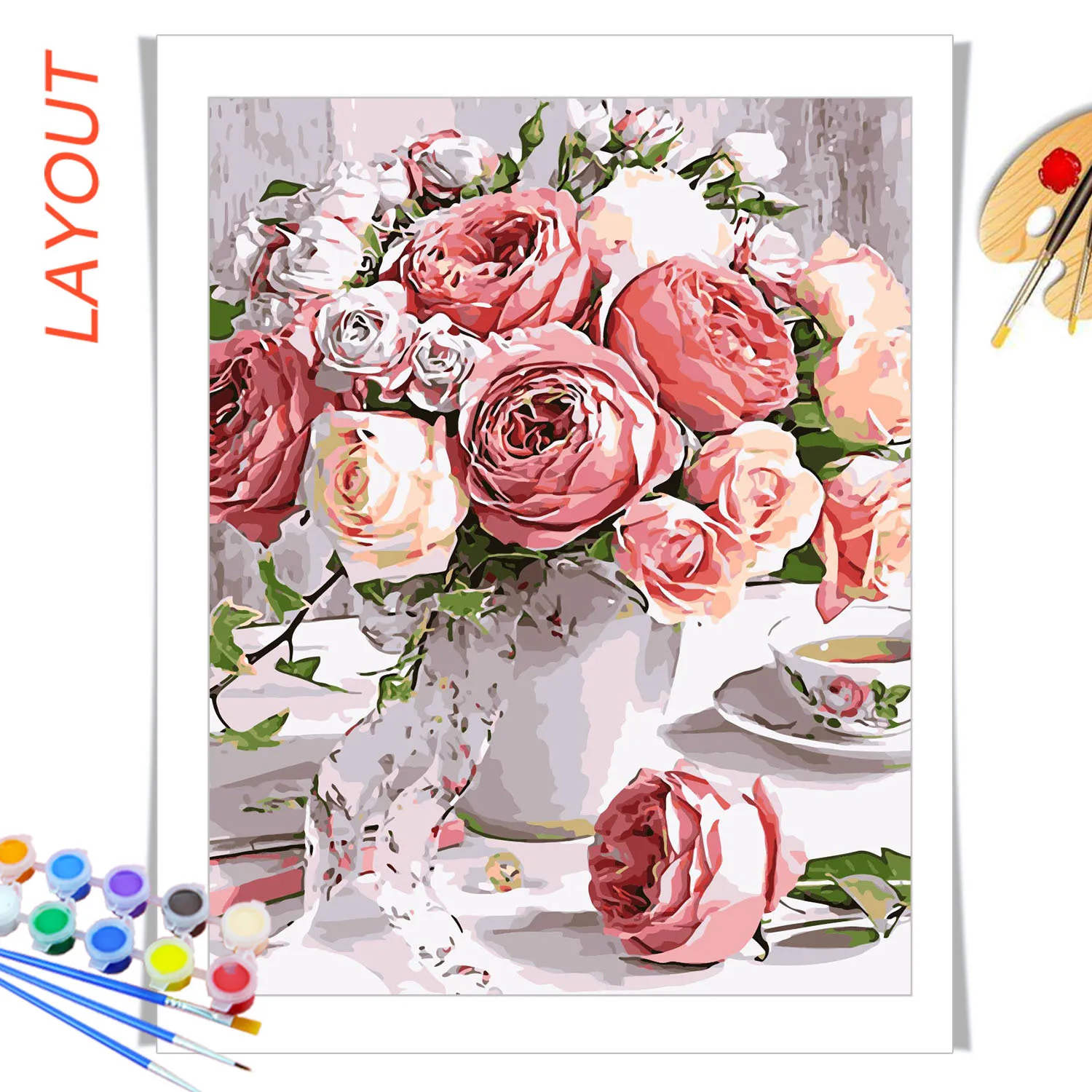 Раскраска по номерам для взрослых AZQSD уникальный подарок сделай сам раскраска