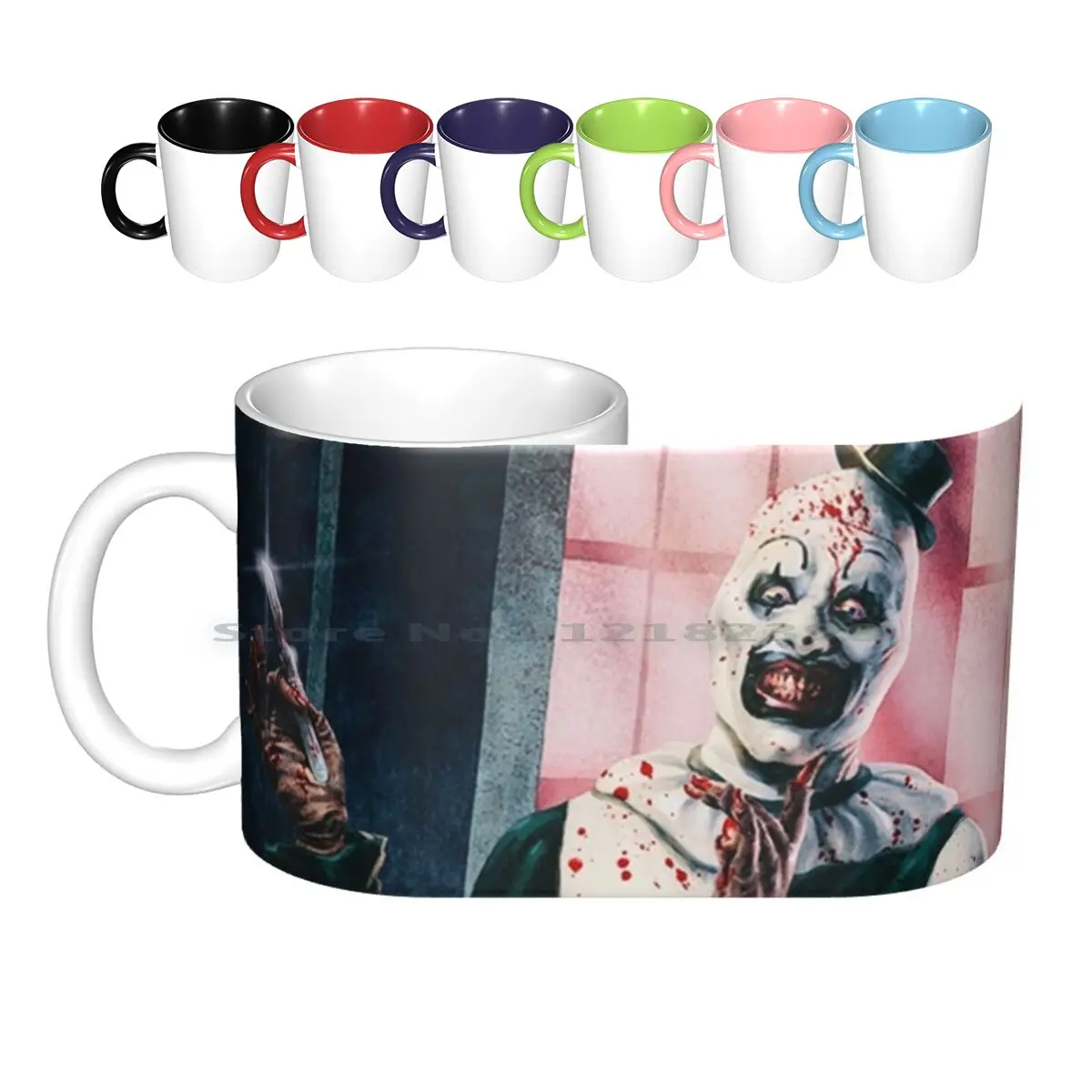 

Керамические кружки с ужасным рисунком из фильма «ужас», кофейные чашки, Кружка для молока и чая, кружка с ужасным фильмом «ужас», страшное и...