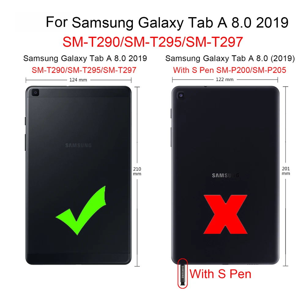 Ударопрочный чехол для планшета из ТПУ+ ПК с портативным ремешком для samsung Galaxy Tab A 8,0 SM-T290 SM-T295 T290 T295 чехол