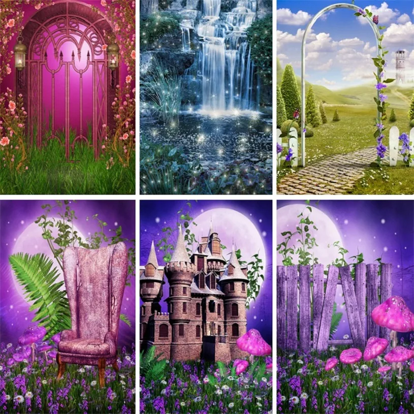 Nitree Виниловый фон для студийной фотосъемки с изображением джунглей замка