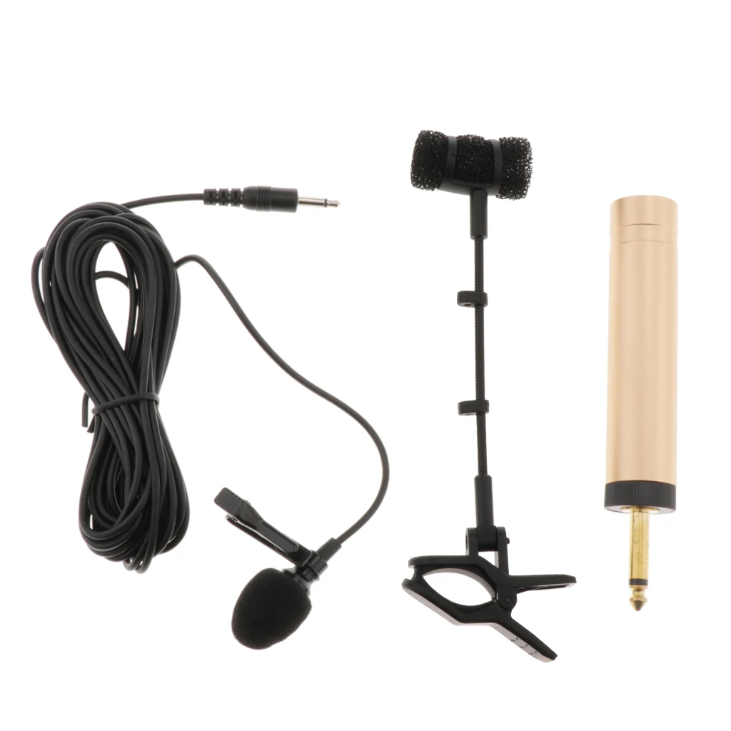 

Wireless Saxophone Erhu Instrument Microphone Clip-On MIC 6.5mm Plug W/ Clip